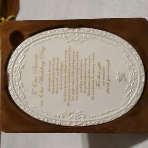 AMSCAN- Vintage Pair (2) Wedding Porcelain Hanging Plaques, "To Our Parents"-NEW